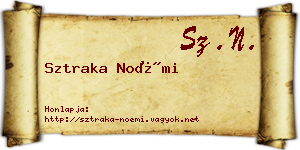 Sztraka Noémi névjegykártya